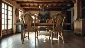 oude houten eetkamerstoelen