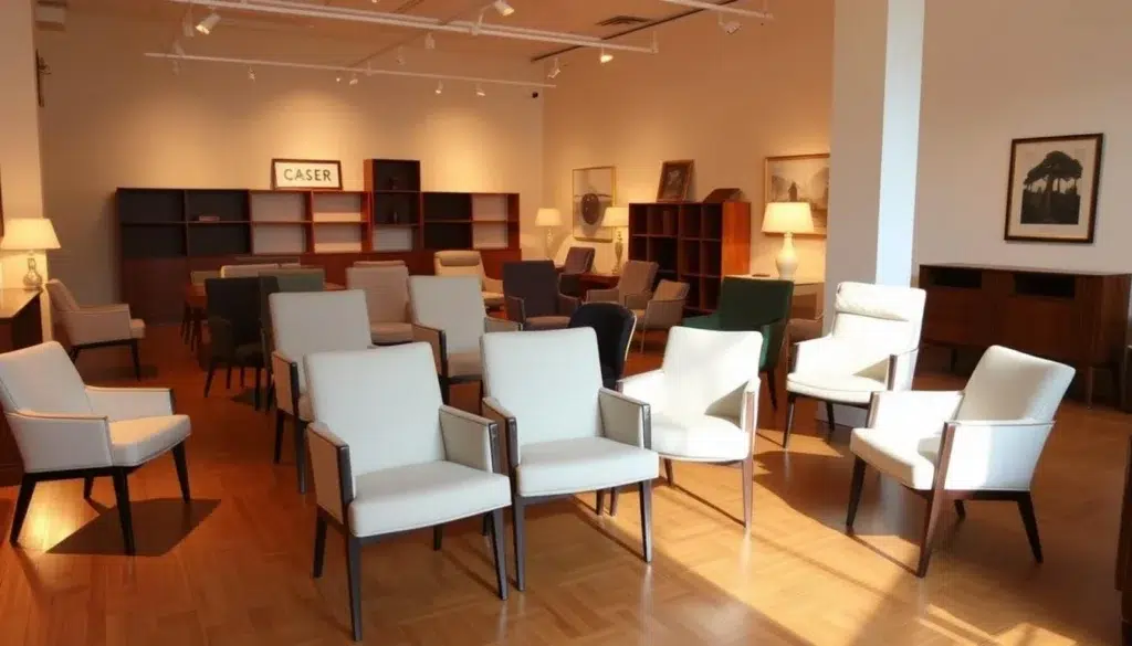 stoelen in showroom
