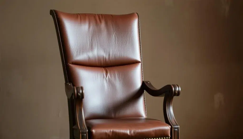 vintage eetkamerstoel met leer bekleding