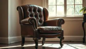 vintage leren eetkamerstoel