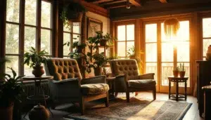 vintage stoeltjes in interieur