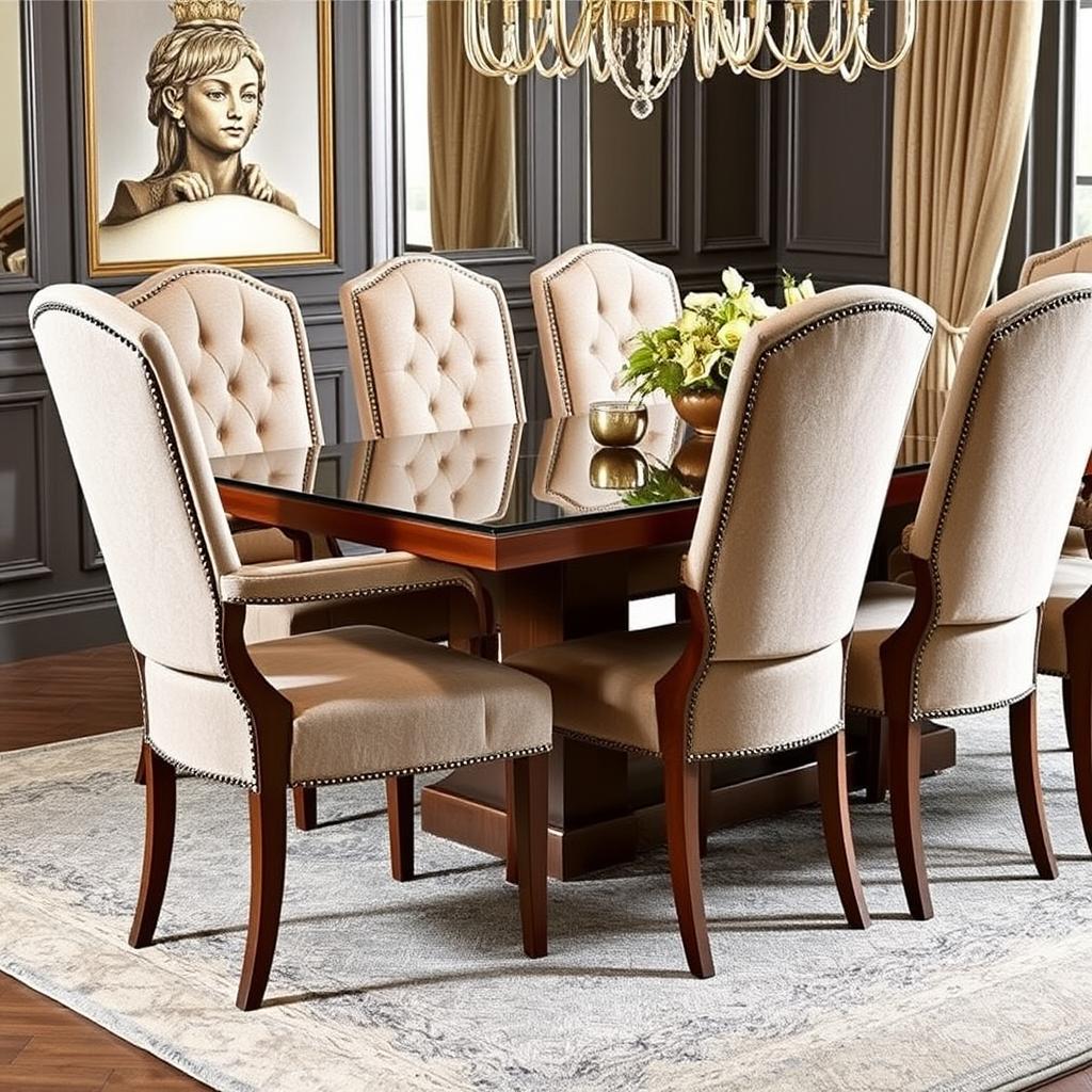 Gestoffeerde eetkamerstoelen met armleuningen