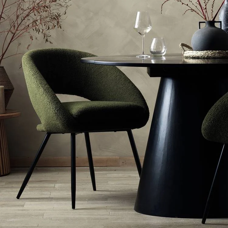 Bouclé eetkamerstoelen