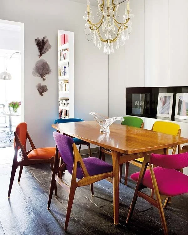 Gekleurde eetkamerstoelen