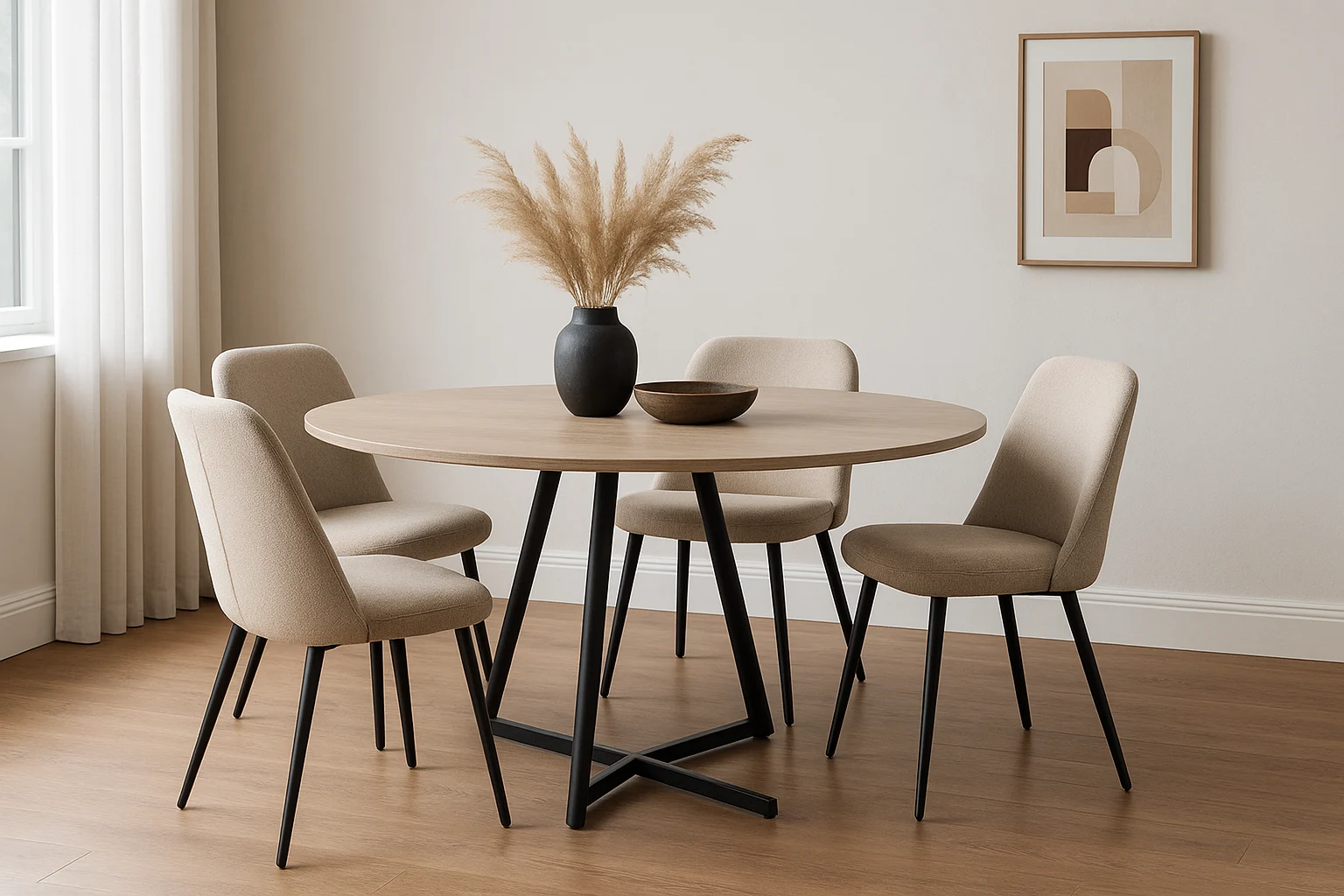 Met deze tips combineer je beige eetkamerstoelen stijlvol