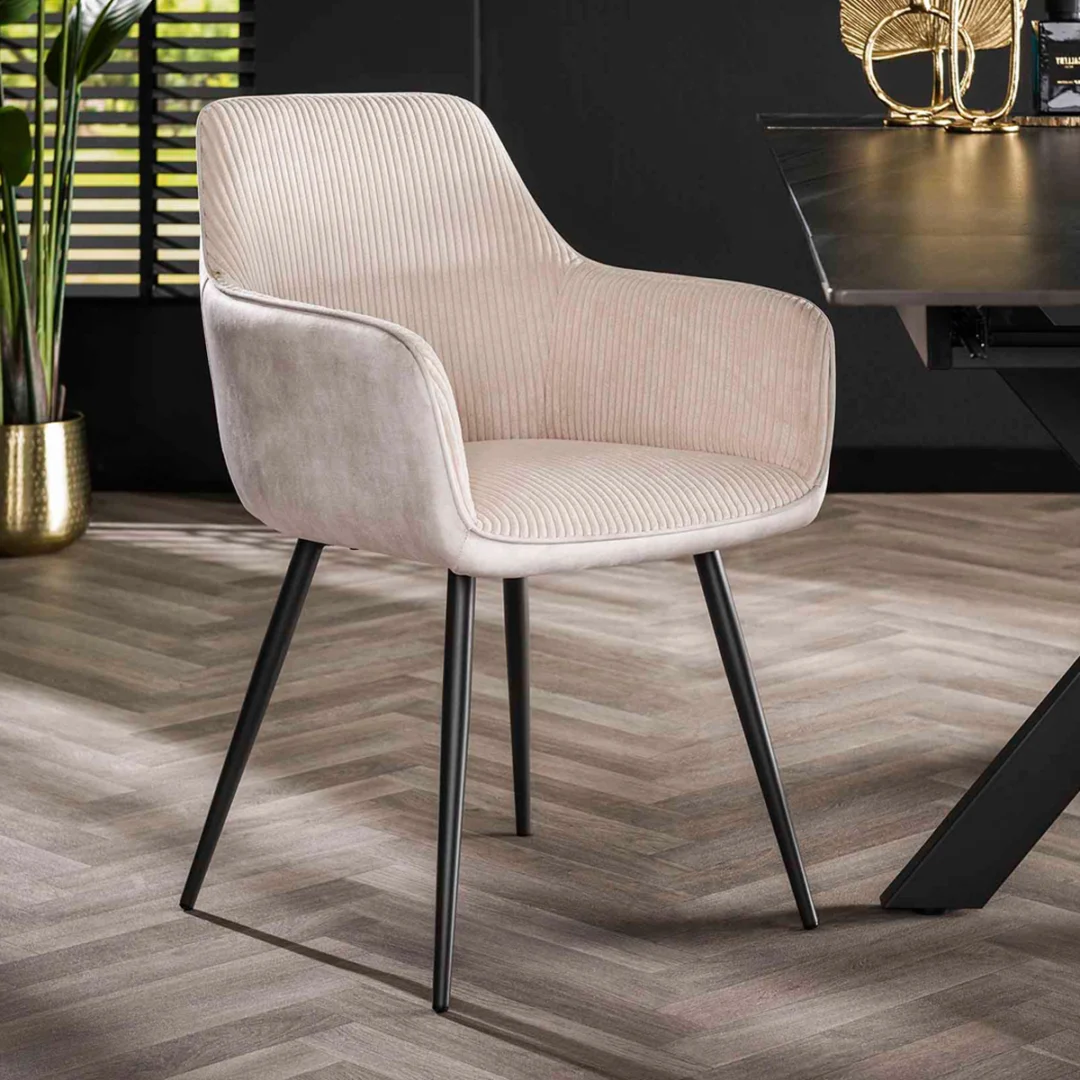 Ribstof eetkamerstoelen