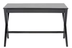 Zwart bureau 120x60 cm. Eikenfineer tafel met lade en kabeldoorvoer.