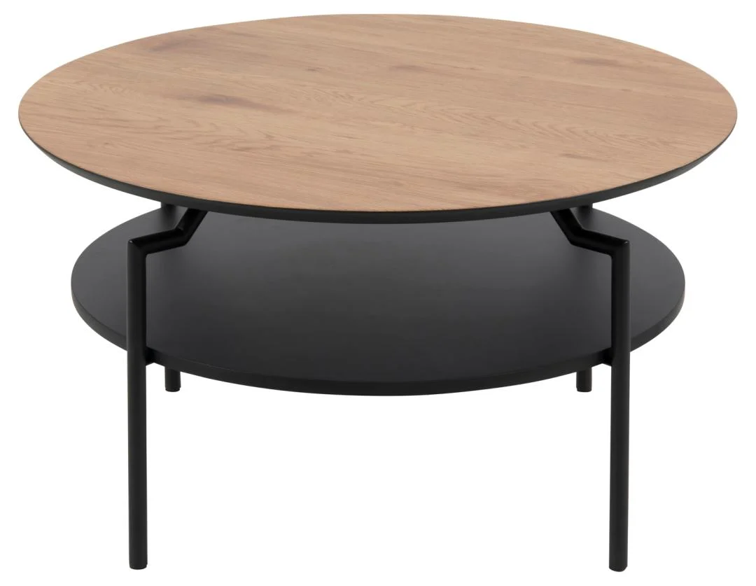 De Salontafel Zwart 80 CM Rond Kunststof Mat heeft een rond zwart ontwerp met een matte afwerking, perfect als moderne salontafel.