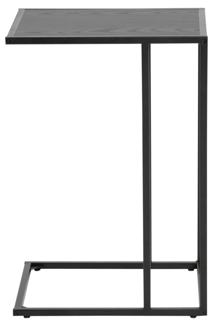 De Bijzettafel 35 x 63 CM Rechthoek is een moderne, minimalistische C-vormige bijzettafel gemaakt van kunststof, met een plat rechthoekig blad en open onderstel ontworpen om gemakkelijk onder een bank of stoel te schuiven.
