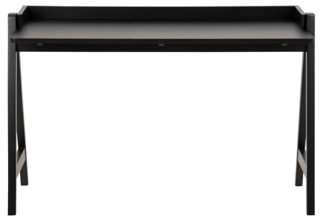 Mat zwart bureau 126,6x51,6x80 cm. Eikenfineer met opbergvakken. Modern design bureau.