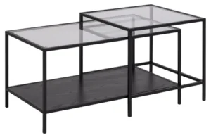 De Salontafel Zwart 50 x 45 CM Rechthoek is een moderne, rechthoekige salontafel van kunststof met strakke lijnen en een minimalistische stijl.