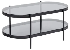 De Salontafel Zwart, Grijs is een moderne ronde salontafel (50 x 42 cm) gemaakt van duurzaam kunststof, met een minimalistisch en eigentijds ontwerp in zwart en grijs.