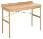 Eiken kantoorbureau 110x50x80 met lade. Compact bureau van eiken fineer voor thuiswerk of studeren.