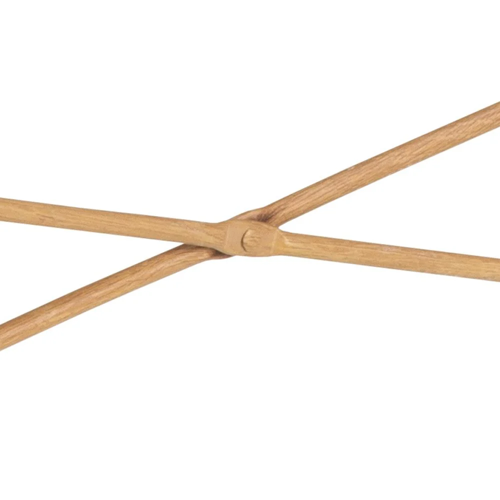 Detail eiken fineer kantoorbureau poten. Houten bureau met compact lade.