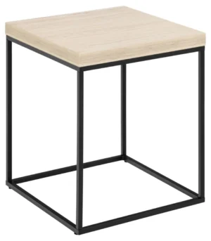 De Salontafel Beige 40 x 45 CM Vierkant is een moderne vierkante bijzettafel van beige kunststof, met een minimalistisch ontwerp en een stevige open kubusvoet.