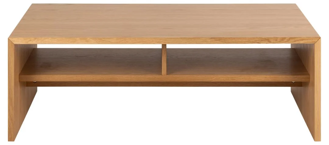 Salontafel Roest 60 x 40 CM Rechthoek, gemaakt van eikenfineer, met handige opbergschappen.