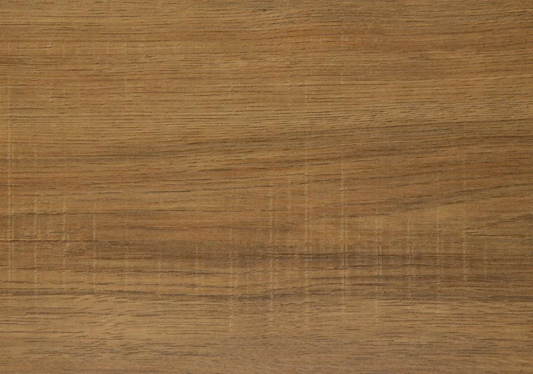 Eiken melamine blad voor kantoorbureau 120x60. Industrieel design, zwart onderstel.