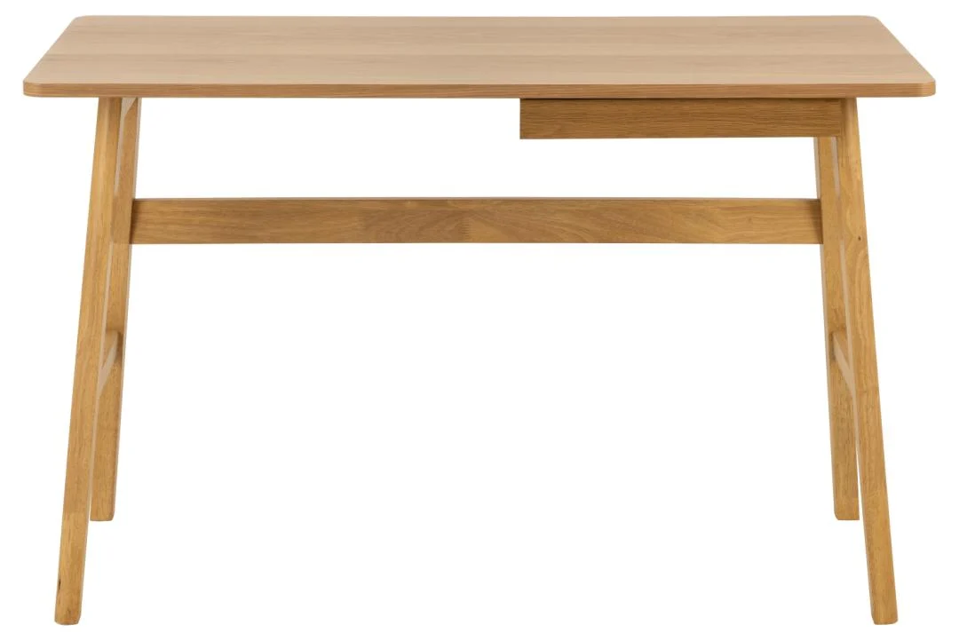 Barnett bureau 120x60 cm. Mat eikenfineer bureau met lade. Ideaal voor thuiswerk of studeren.