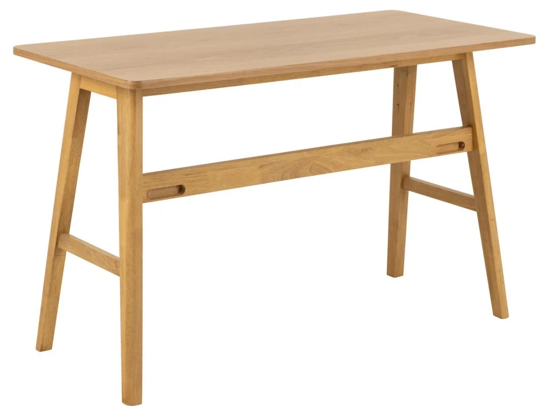 Barnett bureau 120x60 cm. Eikenfineer, mat oppervlak. Stijlvol bureau met lade voor thuis of kantoor.