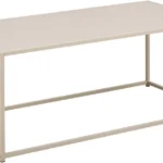 De Salontafel Grijs 50 x 40 CM Rechthoek is een minimalistische rechthoekige grijze salontafel van kunststof, ontworpen met een eenvoudig open frame en vier poten, zonder extra details of opbergruimte.