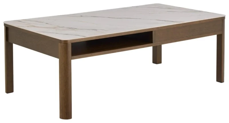 Salontafel Beige 70 x 45 CM Rechthoek  Eikenfineer - Afbeelding 3