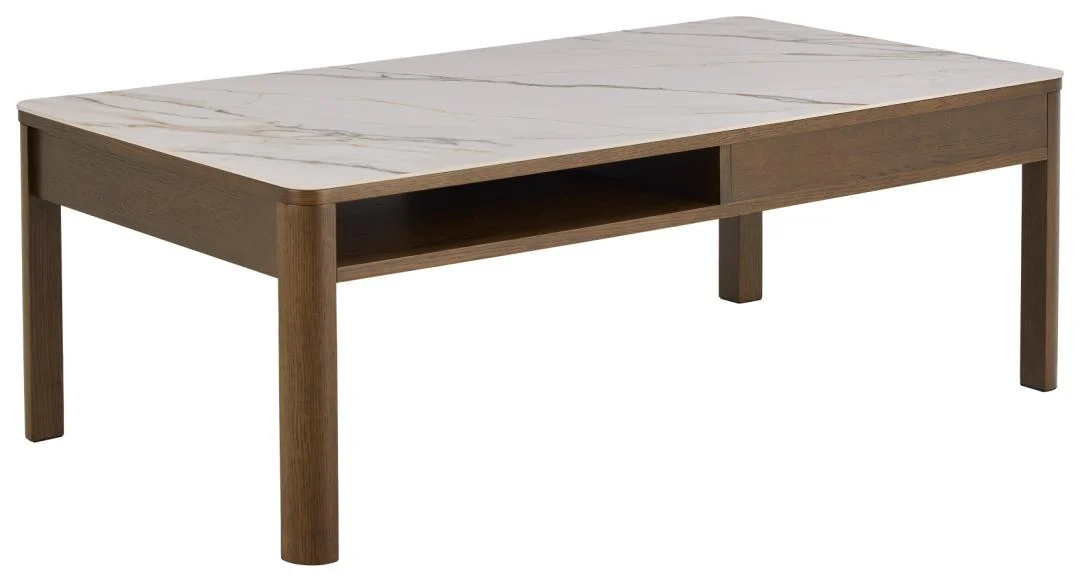 Salontafel Beige 70 x 45 CM Rechthoek  Eikenfineer - Afbeelding 3