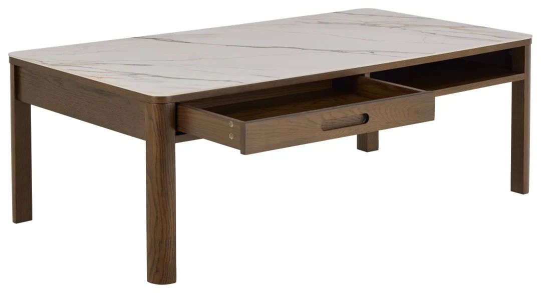 Salontafel Beige 70 x 45 CM Rechthoek  Eikenfineer - Afbeelding 4
