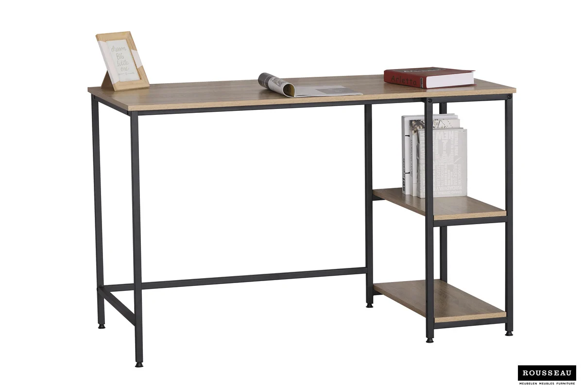 Bureau 120x60 cm met opbergruimte. Ruimtebesparend bureau, ideaal voor thuiswerkplek.
