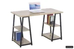 Malino bureau 120x60 cm. Ruimtebesparend bureau met laptop, ideaal voor thuiswerkplek.