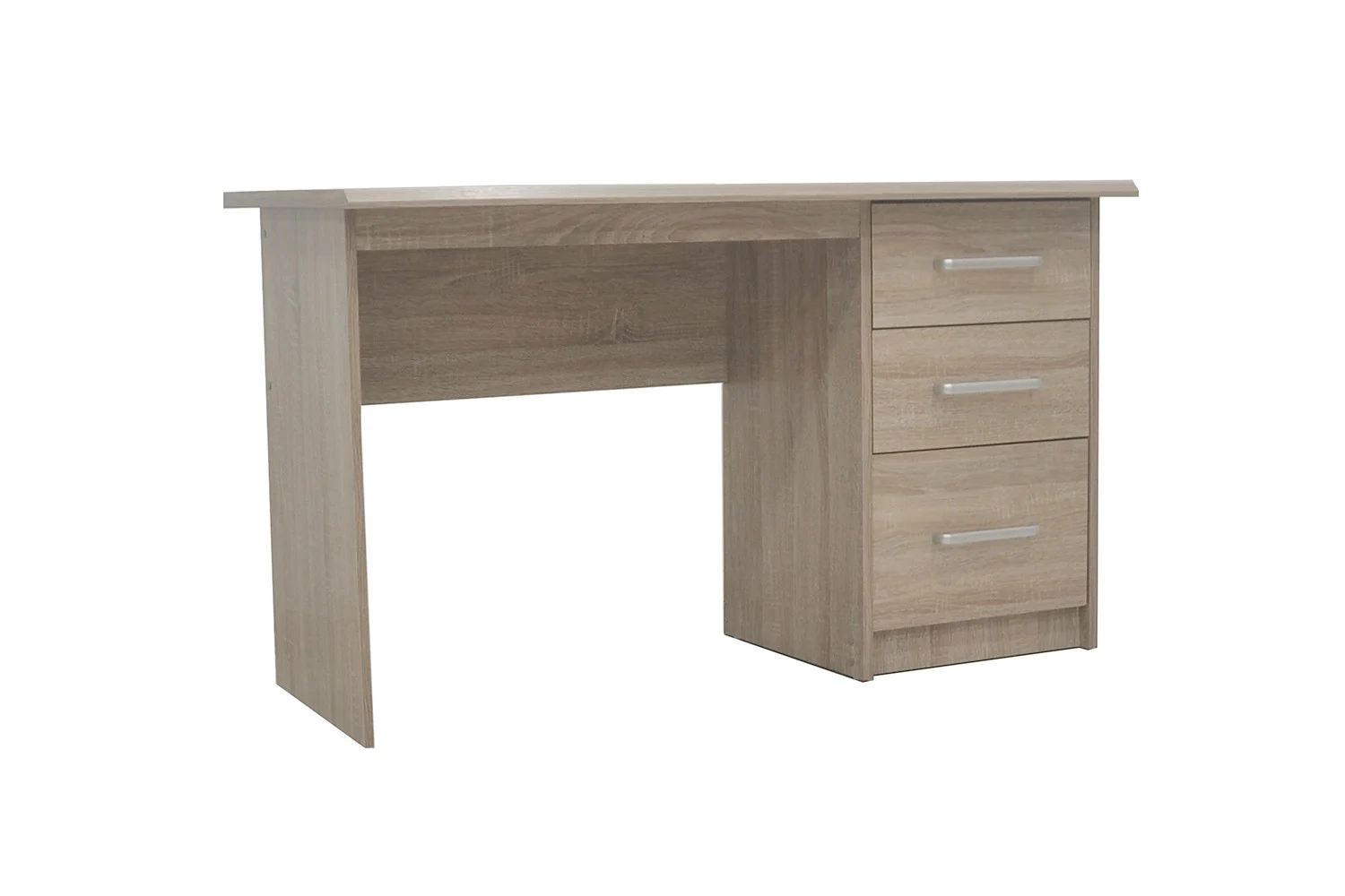 Bureau 75x121x60 Sonoma eiken met 3 lades. Duurzaam bureau voor kantoor of thuiswerkplek.