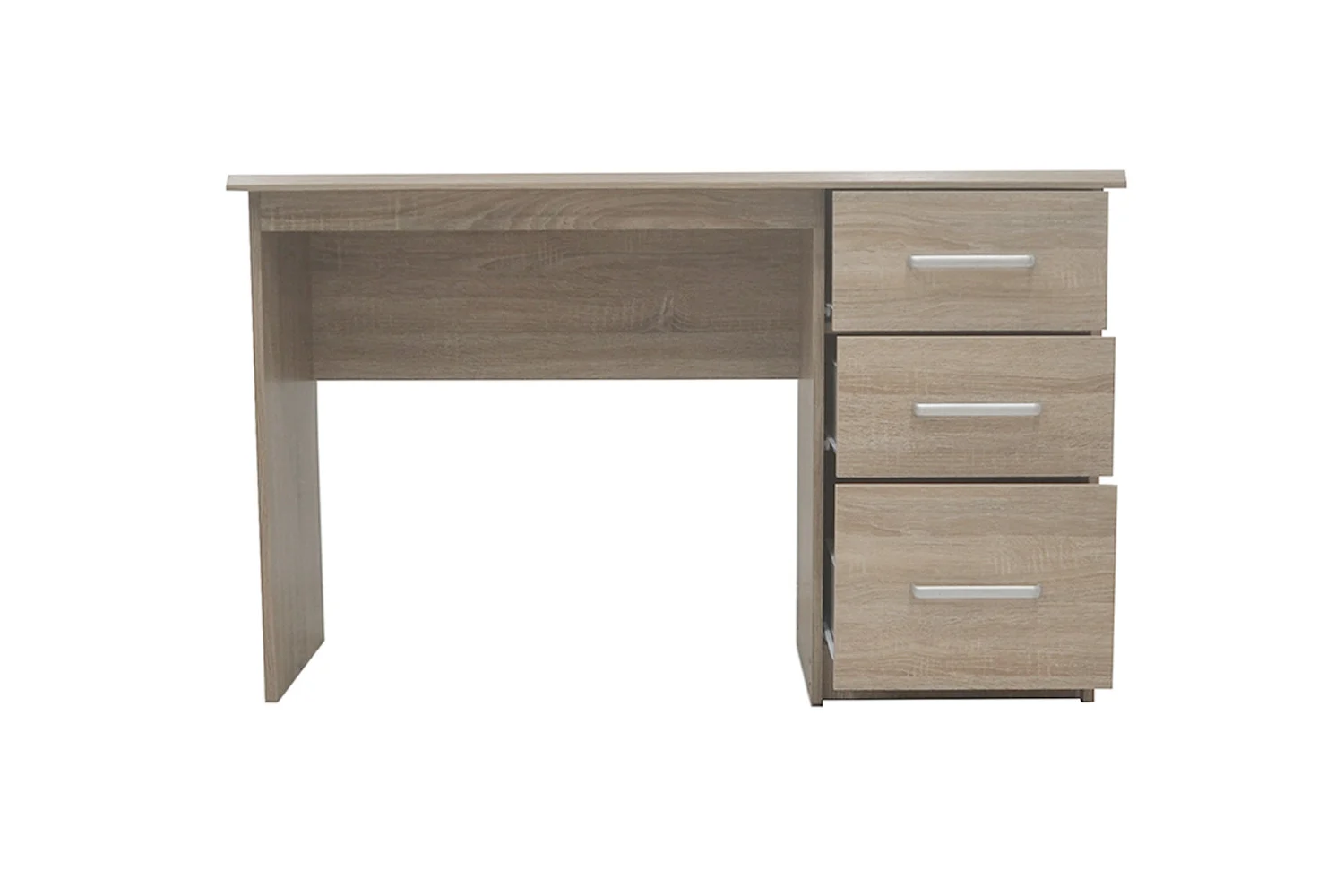 Bureau 75 x 121 cm, Sonoma eiken, met 3 lades. Duurzaam bureau voor kantoor of thuis.