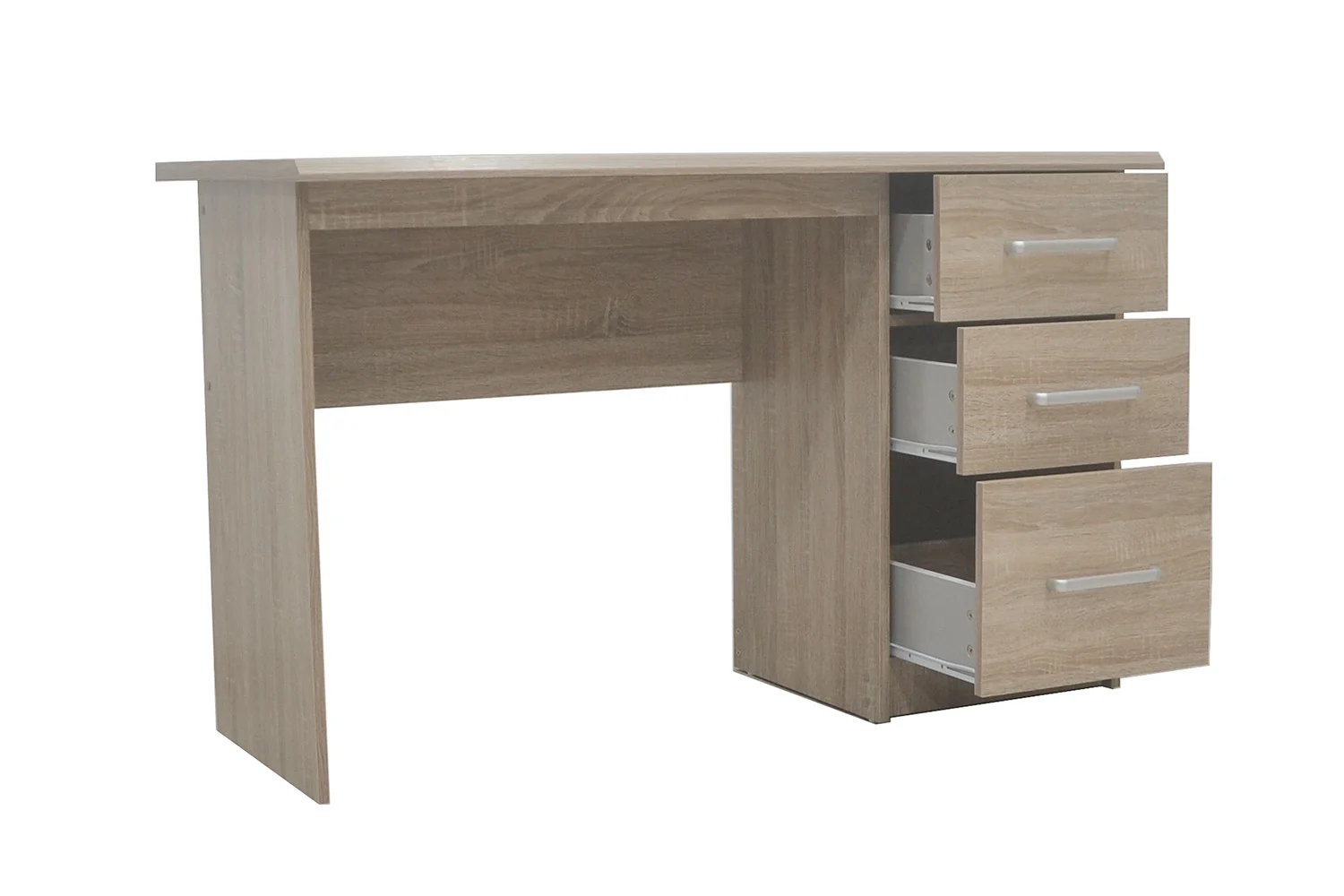 Bureau 75x121x60 Sonoma eiken met 3 lades. Duurzaam bureau voor kantoor of thuiswerkplek.