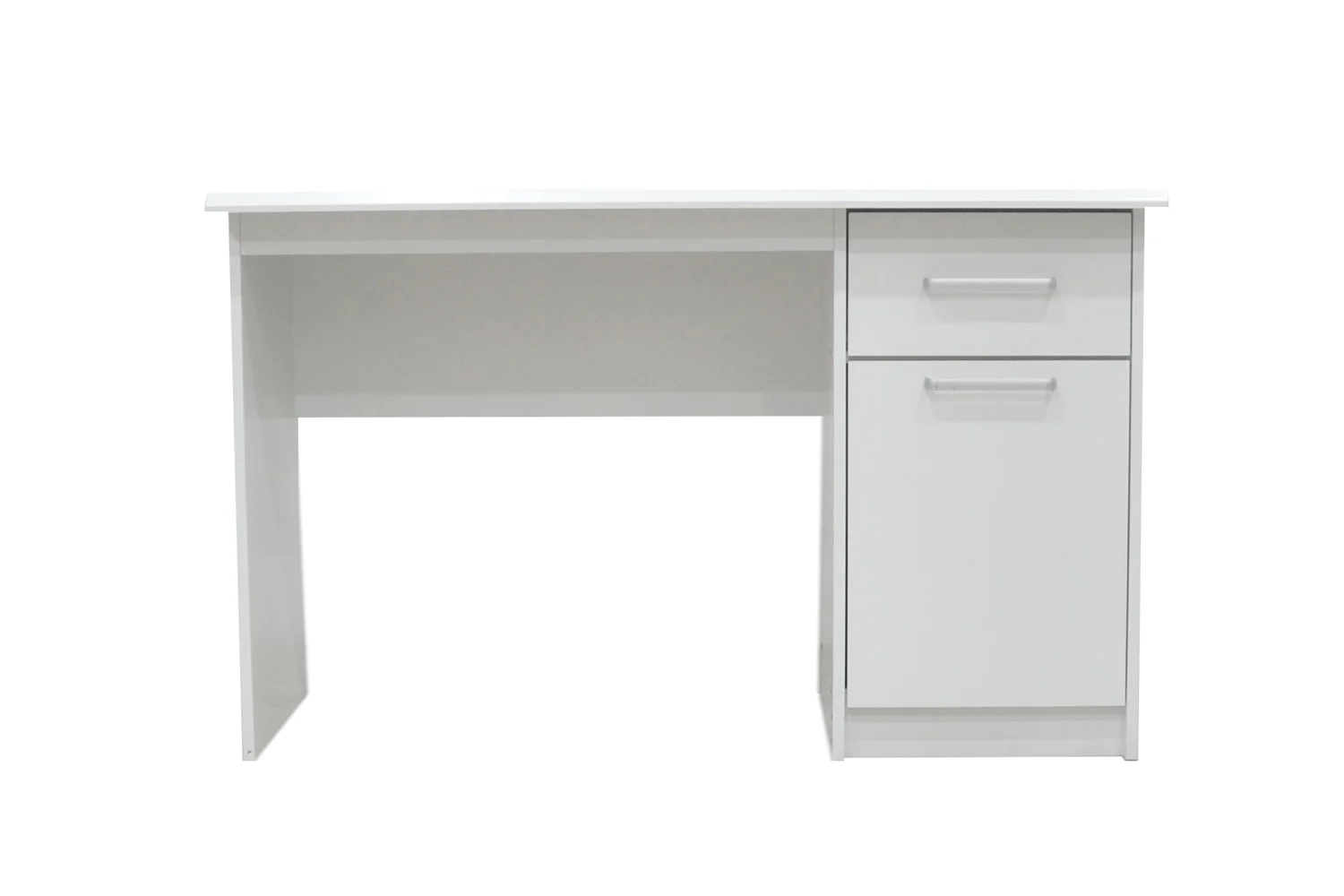 Witte bureau 75x121x60 met 1 lade en 1 deur. Modern en functioneel.