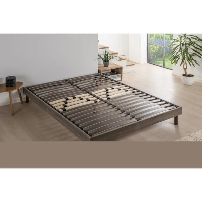 Lattenbodem 140 x 190 cm Grijs eiken Houten bouwpakket - Afbeelding 2