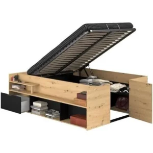 Opbergkast 166,2 x 205,8 cm Eiken/Zwart met Hefmechanisme