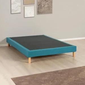 Bedbodem 140 x 190 cm Turquoise Gestoffeerd Verende latten