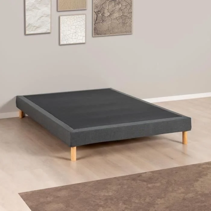 Lattenbodem 160 x 200 cm Antracietgrijs Hout Ventilerend