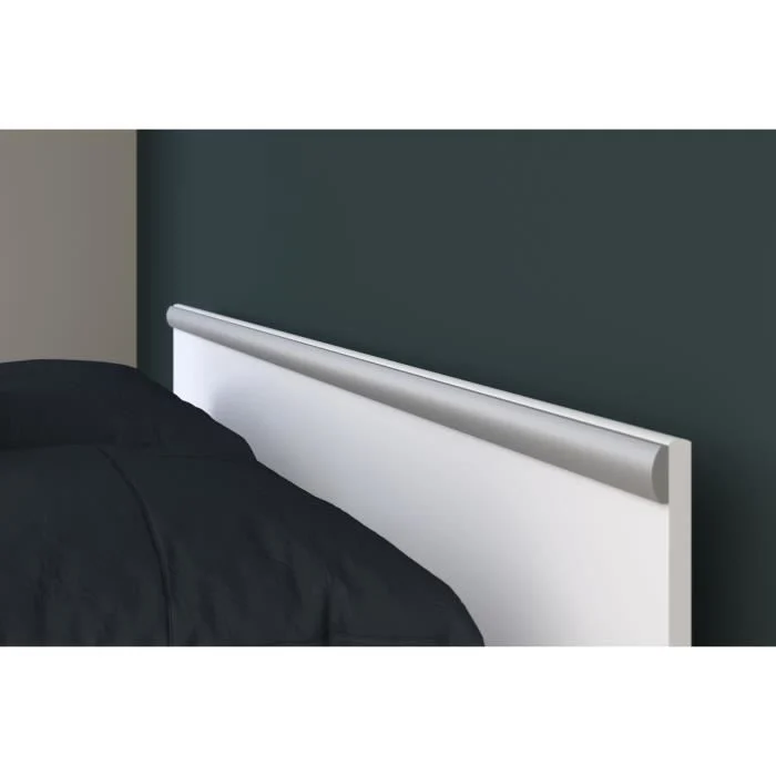 Opbergbed 140 x 190 cm Wit Spaanplaat 2 lades en nis - Afbeelding 5