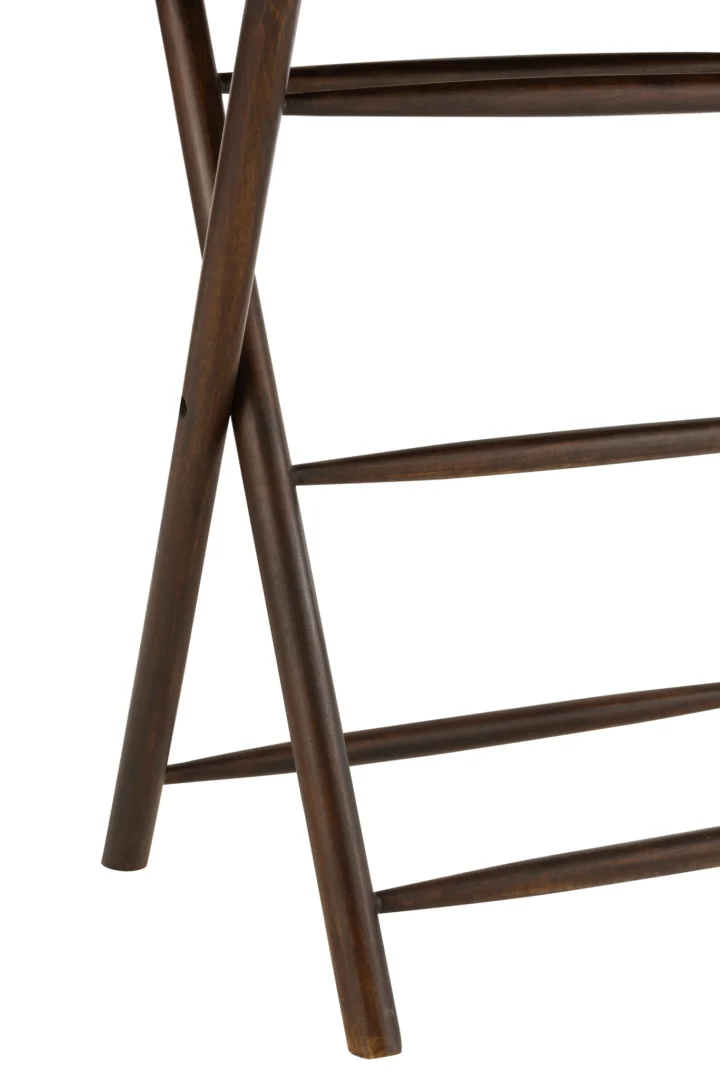 Detail donkerbruin mangohout bureau 35x108x70 Conie. Compact bureau.