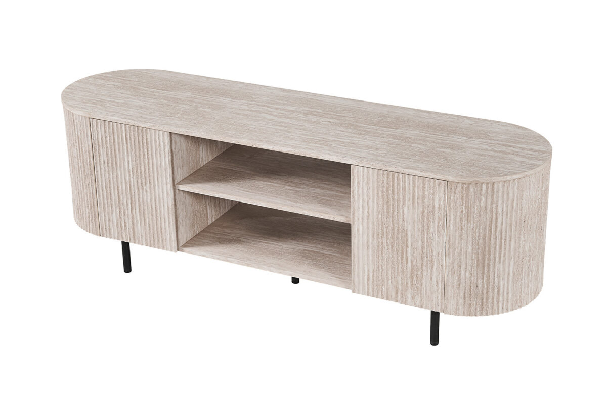 Tv-meubel Mykonos 160 cm travertinlook beige Japandi – foto 4