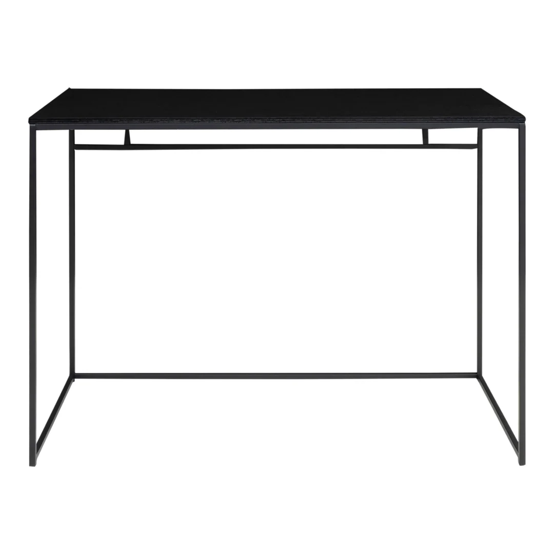 Vita bureau met zwart frame en blad. Modern bureau 100x45x75 cm.