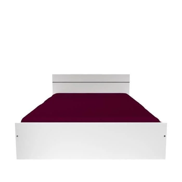 Bedombouw 140 x 190 cm Wit Spaanplaat Gemaakt in Frankrijk - Afbeelding 3