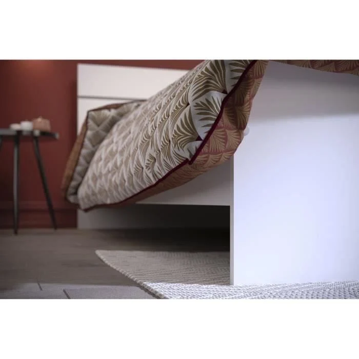 Bedombouw 140 x 190 cm Wit Spaanplaat Gemaakt in Frankrijk - Afbeelding 4