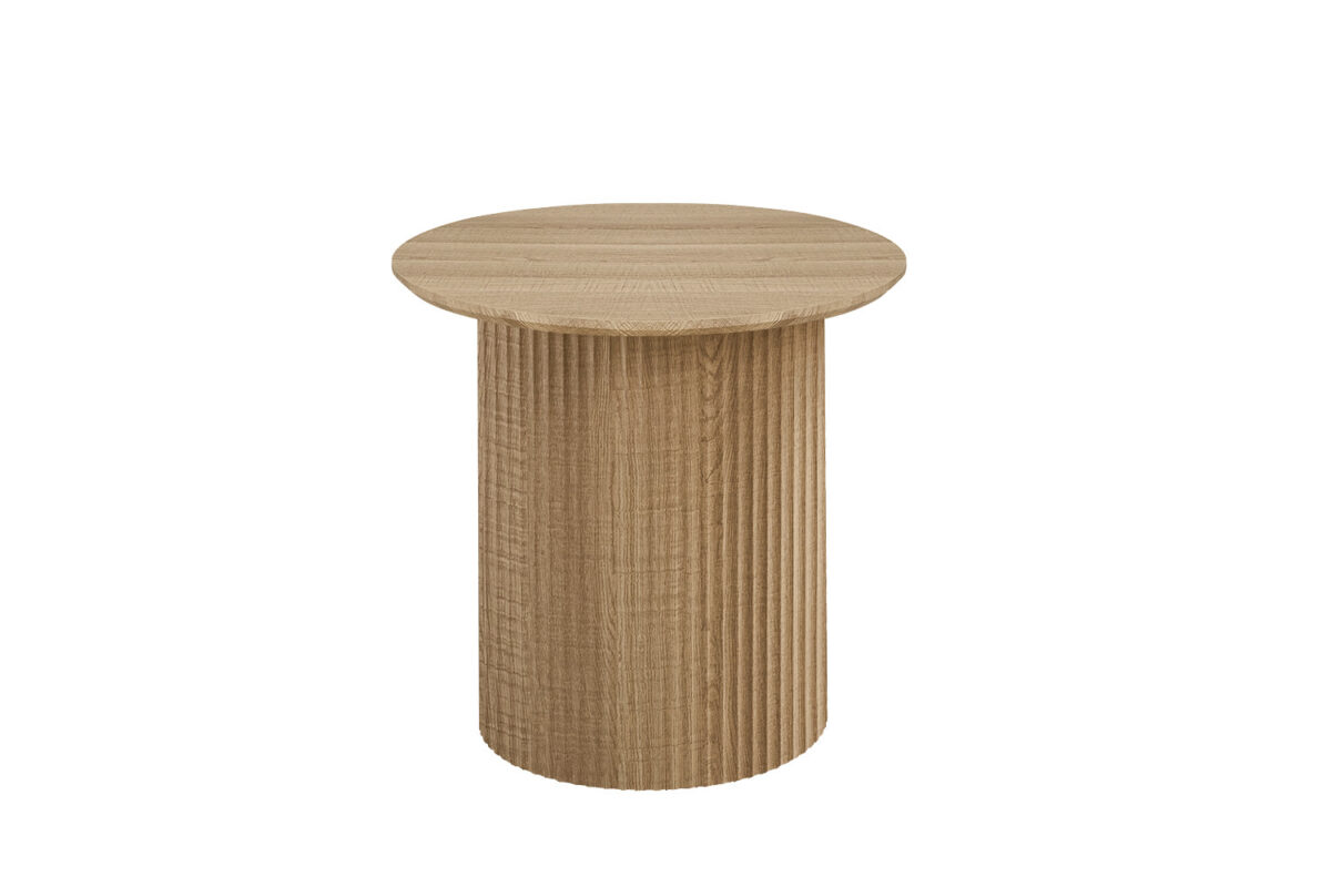 Bijzettafel Mykonos Rond 50 cm eiken naturel Japandi – foto 4