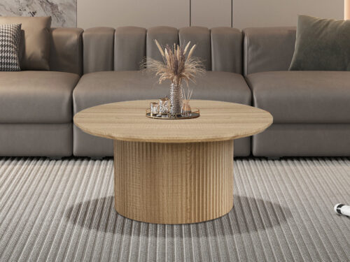 Salontafel Mykonos Rond 80 cm eiken naturel Japandi