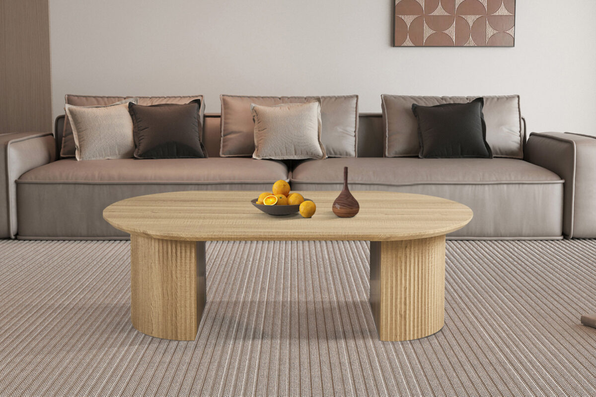 Salontafel Mykonos Ovaal 120 cm eiken naturel Japandi