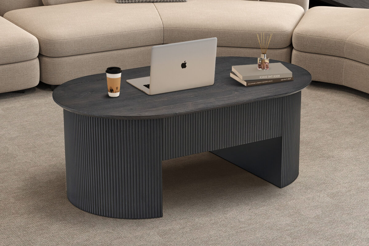 Salontafel Mykonos Met lift-top 120 cm donkerbruin Japandi – foto 2