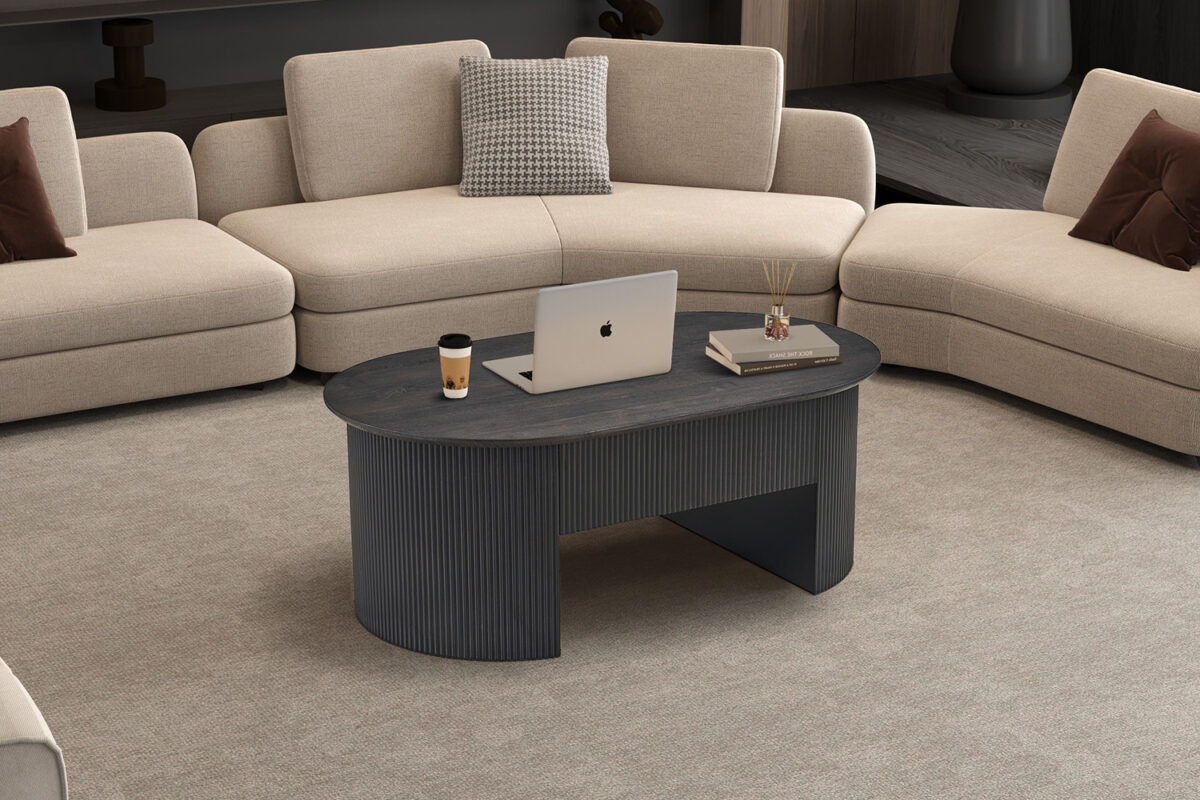 Salontafel Mykonos Met lift-top 120 cm donkerbruin Japandi – foto 3