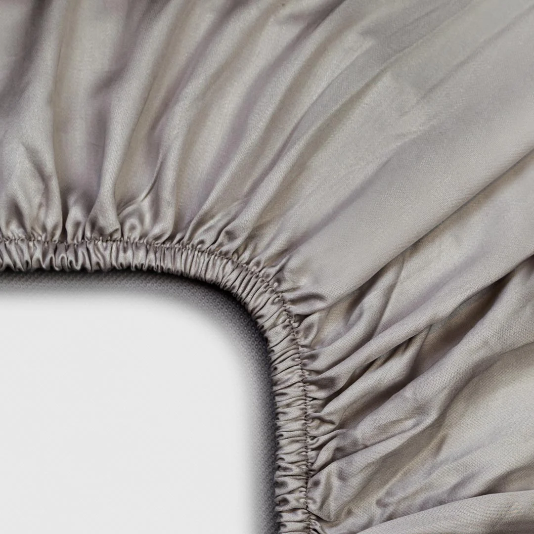 Hoeslaken 140 x 200 cm Taupe Tencel™ koel & ademend - Afbeelding 3