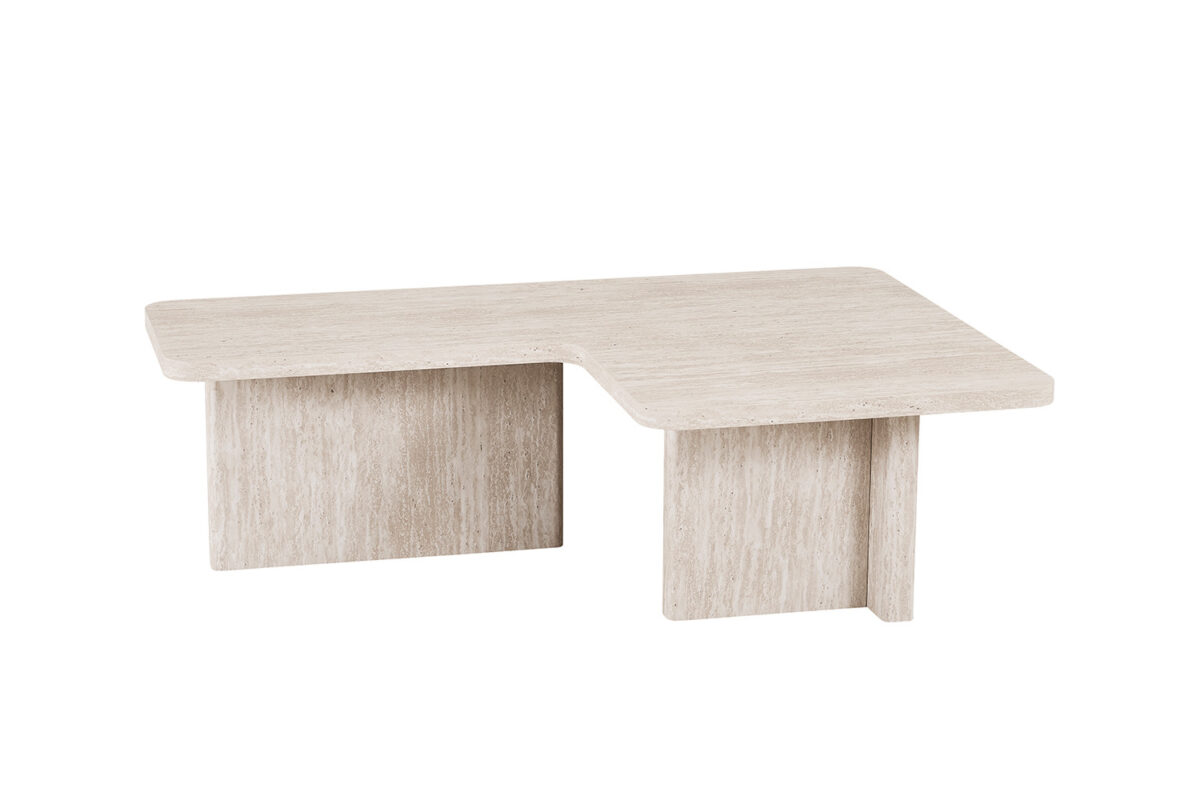 Salontafel Matera Vierkant 120 cm travertinlook beige Japandi – foto 7